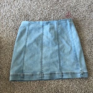 paneled denim skirt